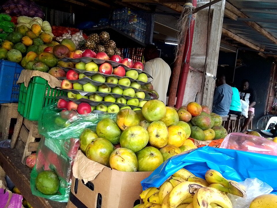 A stall of seasonal fruit and vegetables